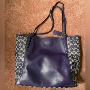 COACH SAFFIANO PVC BAILEY TOTE VIOLET